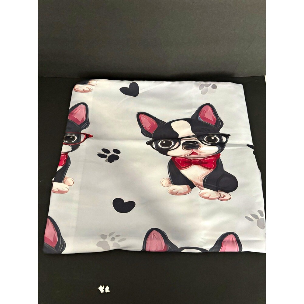 Frenchie dog Theme Print Bedding full size bottom Sheet 2 matching pillow cases